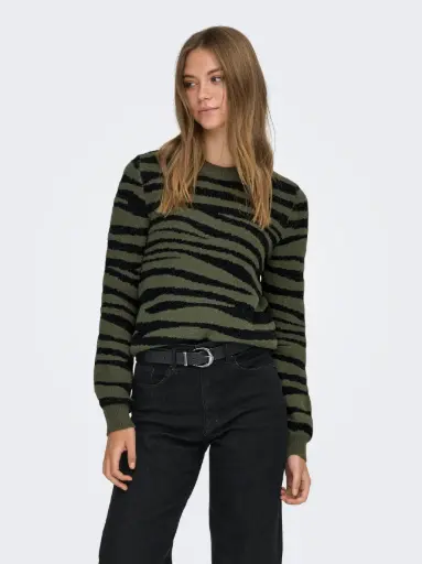 Jersey de punto cebra verde